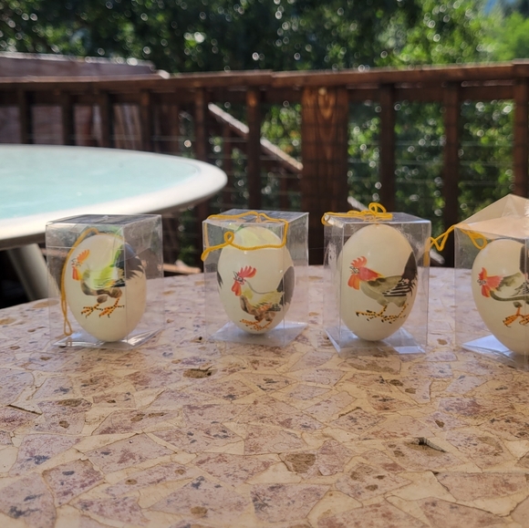 VINTAGE Decorative Ornamental Chicken Eggs Rooster design Ornament Holiday - Picture 7 of 16